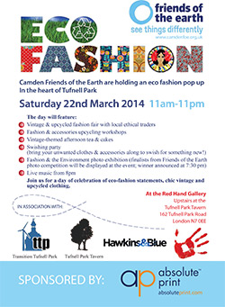 Camden Friends of the Earth Eco Fashion pop-up Saturday 22 March 2014