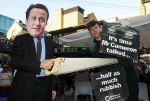 'David Cameron' talking rubbish at Camden Lock Market