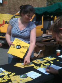 Jess on our Bee Cause stall at the Farmers Market